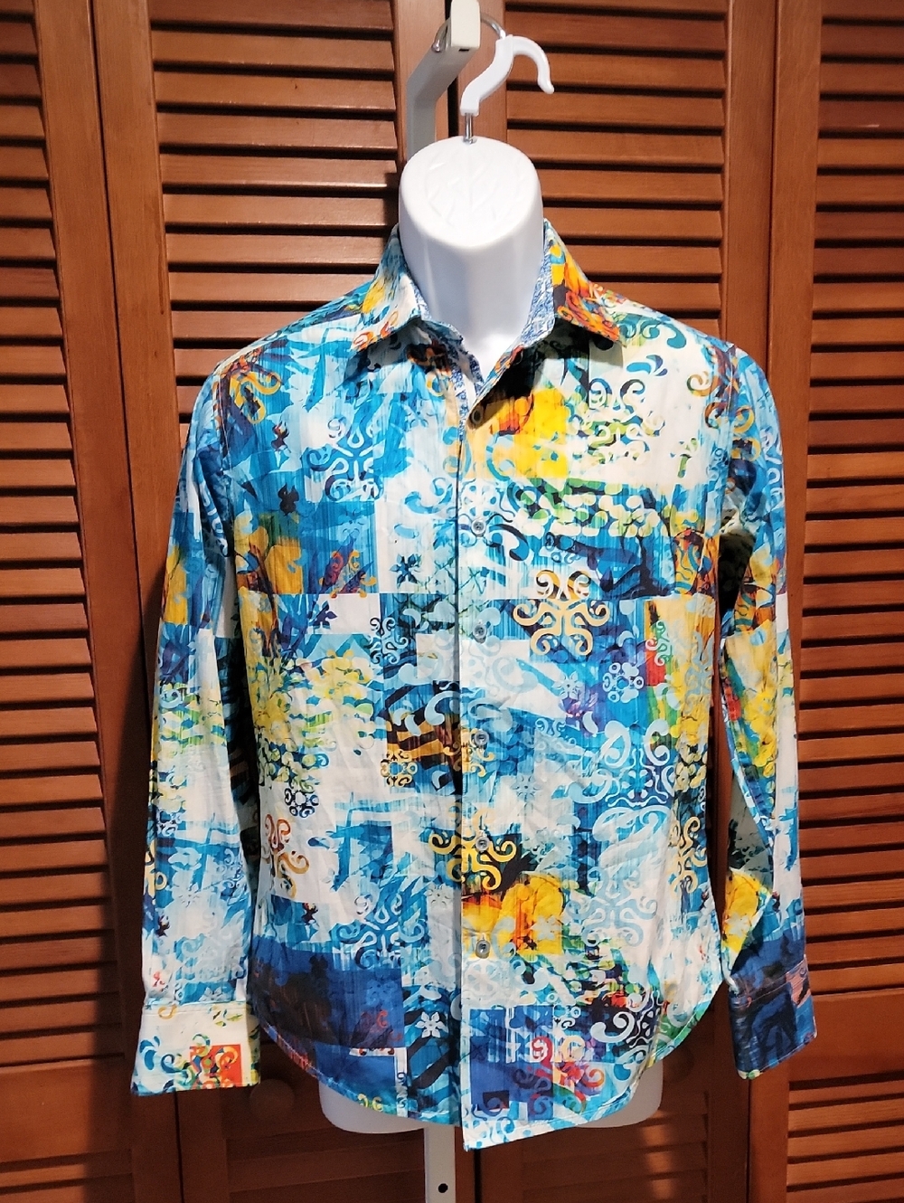 ROBERT GRAHAM MEN'S MULTICOLOR ABSTRACT/FLORAL PRINT SHIRT